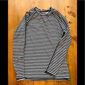 Black and white striped rash guard